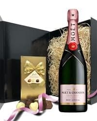 Pink Champagne Gift Set – Moët Rosé & Chocolates Hamper