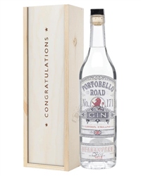 Portobello Road Gin Congratulations Gift In Wooden Box