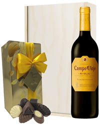 Rioja Tempranillo Red Wine and Chocolates Gift Set