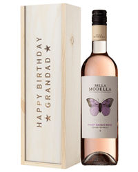 Rose Wine Birthday Gift For Grandad
