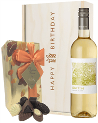 South African White Wine and Chocolate Birthday Gift Box