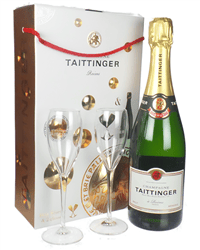 Taittinger Champagne Branded Gift Set with Glasses