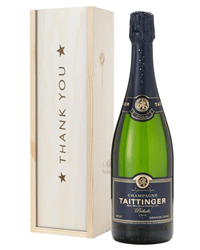 Taittinger Prelude Champagne Thank You Gift In Wooden Box
