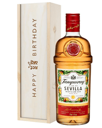 Tanqueray Sevilla Gin Birthday Gift In Wooden Box