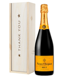 Veuve Clicquot Champagne Thank You Gift In Wooden Box