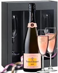 Veuve Clicquot Rose Champagne Gift Set With Flute Glasses