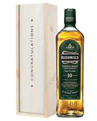 Bushmills 10 Single Malt Whiskey Thank You Gift In Wooden Box
