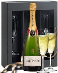 Bollinger Champagne Gift Set With Flute Glasses
