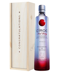 Ciroc Red Berry Vodka Congratulations Gift In Wooden Box