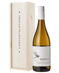 New Zealand Sauvignon Blanc White Wine Congratulations Gift In Wooden Box