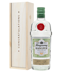Tanqueray Rangpur Gin Congratulations Gift In Wooden Box