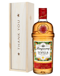 Tanqueray Sevilla Gin Thank You Gift In Wooden Box