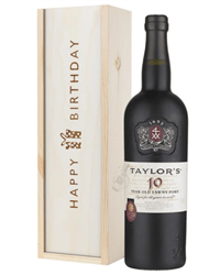 Taylors 10 Year Old Port Birthday Gift In Wooden Box