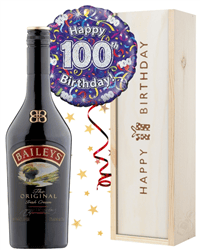 100th Birthday Baileys and Balloon Gift