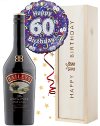 60th Birthday Baileys and Balloon Gift