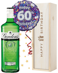 60th Birthday Gin and Balloon Gift