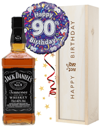 90th Birthday Whiskey and Balloon Gift