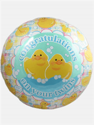 Baby Twins Helium Balloon Gift