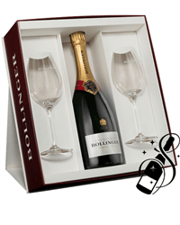 Bollinger Special Cuvee Brut Champagne in Gift Set With 2 Glasses NV 75 cl