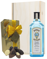 Bombay Gin And Chocolates Gift Set in Wooden Box