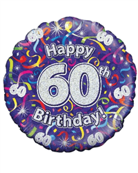 Happy 60th Birthday Helium Balloon Gift