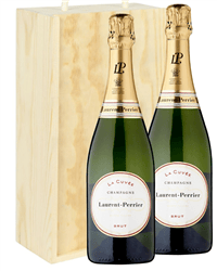 Laurent Perrier Two Bottle Champagne Gift in Wooden Box