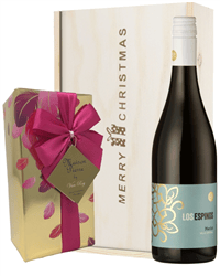 Merlot Red Wine Christmas Wine and Chocolate Gift Box