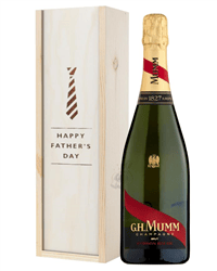 Mumm Cordon Rouge Champagne Fathers Day Gift In Wooden Box