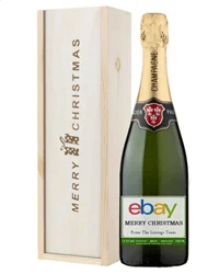 Personalised Champagne Christmas Gift With Company Logo Upload
