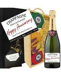Personalised Signature Anniversary Champagne and Cheese Gift Set