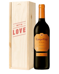 Rioja Reserva Red Wine Valentines With Love Special Gift Box