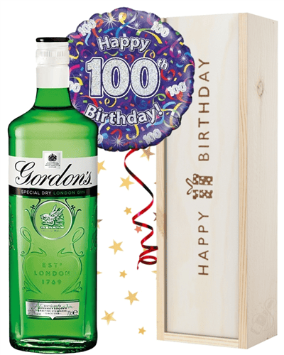 100th Birthday Gin and Balloon Gift