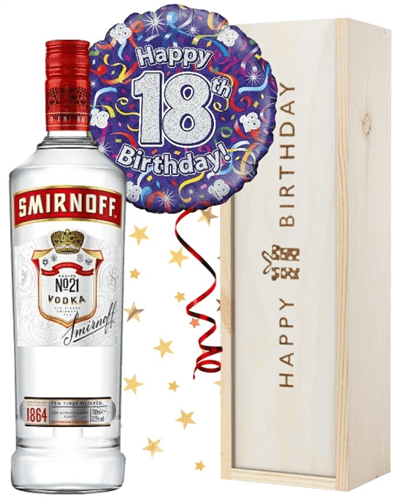 18th Birthday Vodka and Balloon Gift