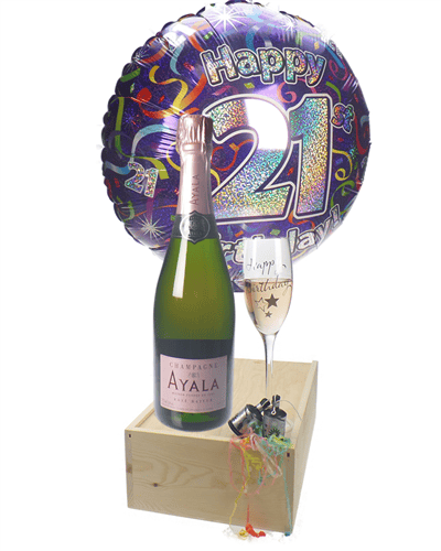 21st Birthday Rose Champagne Flute Gift