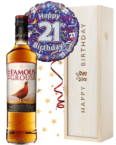 21st Birthday Scotch Whisky and Balloon Gift