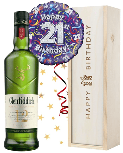 21st Birthday Single Malt Whisky and Balloon Gift