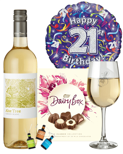 21st Birthday White Wine And Chocolates