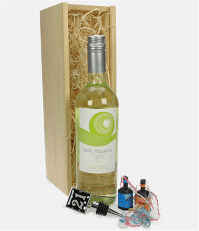 21st Birthday White Wine And Stopper Gift
