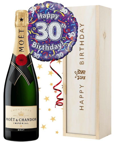30th Birthday Champagne and Balloon Gift