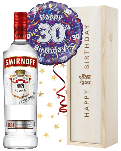 30th Birthday Vodka and Balloon Gift