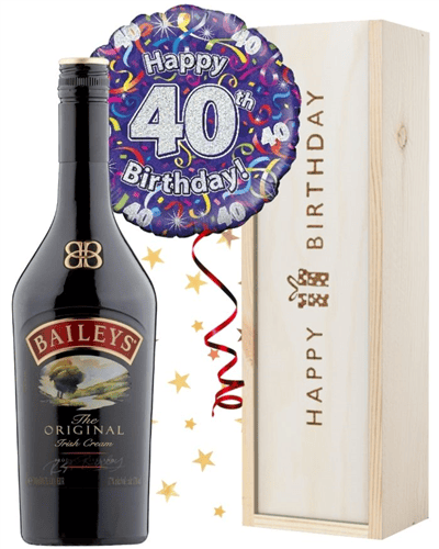40th Birthday Baileys and Balloon Gift