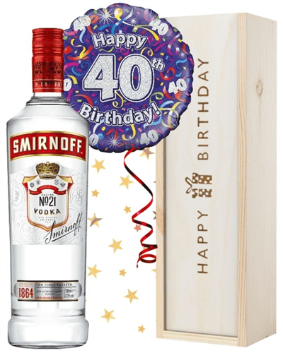 40th Birthday Vodka and Balloon Gift