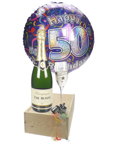 50th Birthday Champage Flute Gift