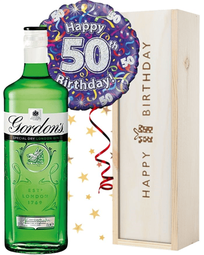 50th Birthday Gin and Balloon Gift
