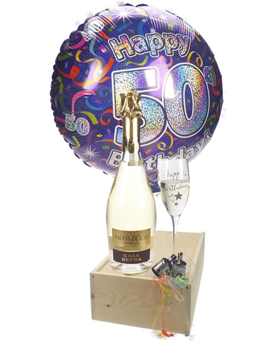 50th Birthday Prosecco And Flute Gift