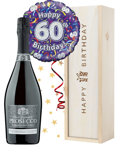 60th Birthday Prosecco and Balloon Gift