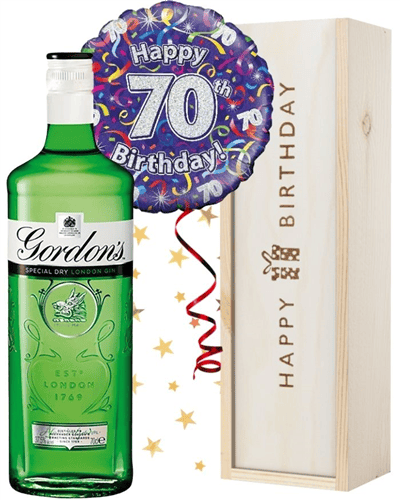 70th Birthday Gin and Balloon Gift