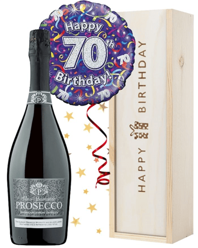 70th Birthday Prosecco and Balloon Gift