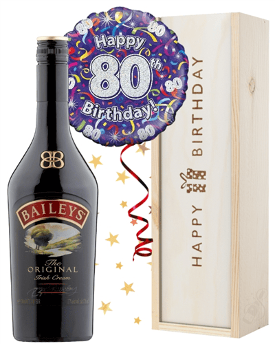 80th Birthday Baileys and Balloon Gift