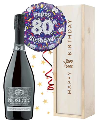 80th Birthday Prosecco and Balloon Gift